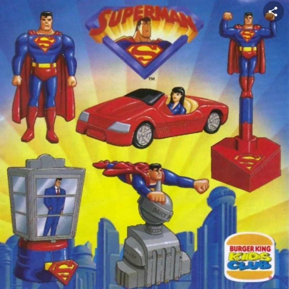 (4) 1997 Superman Burger King Kids Meal Toys UNOPENED